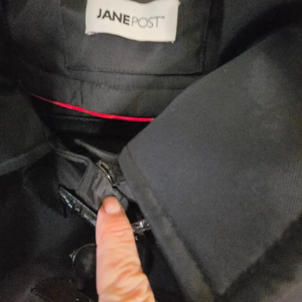 Jane Post NWT(Deadstock/Flawed) Exclusively Neiman Marcus Black Raincoat Size L